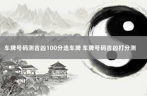 车牌号码测吉凶100分选车牌 车牌号码吉凶打分测试