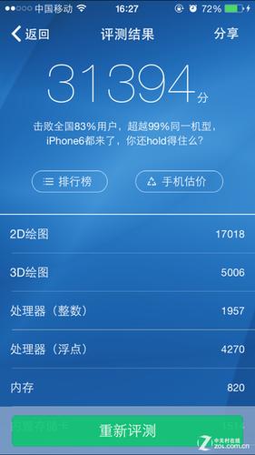 性能跑分测试和总结_三星 galaxy s6_手机评测-中关村在线
