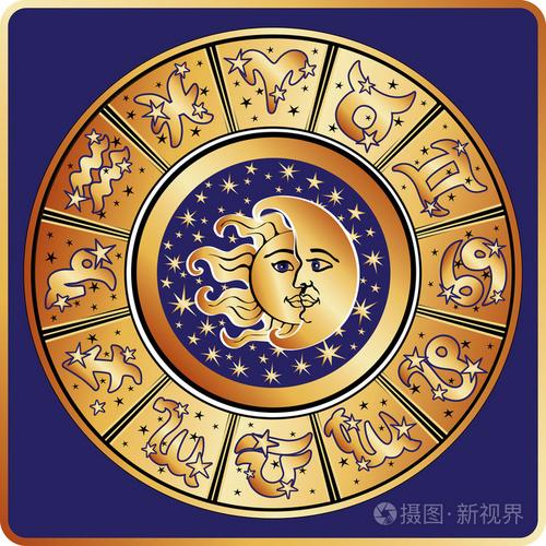 月亮,太阳星座生肖标志圆