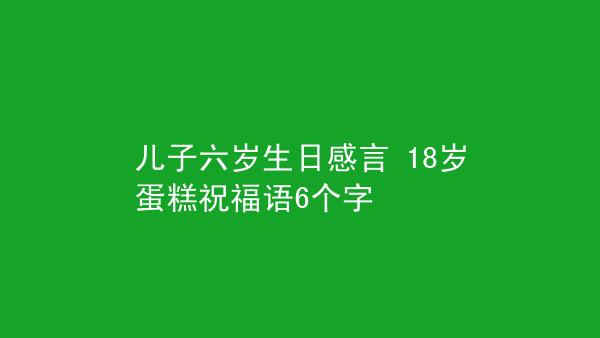 儿子六岁生日感言18岁蛋糕祝福语6个字