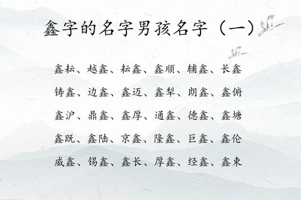 鑫字起名男孩名字(鑫字取名男孩名字)